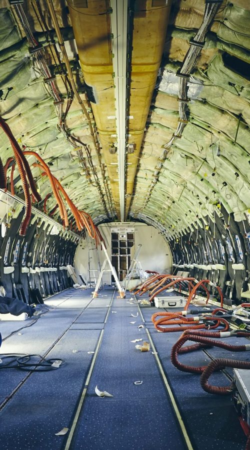 Airplane under heavy maintenance