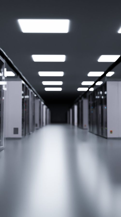 Server room, modern data center. 3D illustration